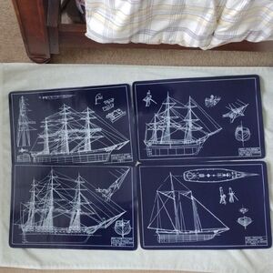 Nautical Blueprint Placemats